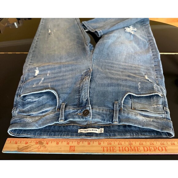 Whetherly Everette High Rise Cropped Vintage Wash Distressed Mom Jeans 32 14 - Picture 12 of 12